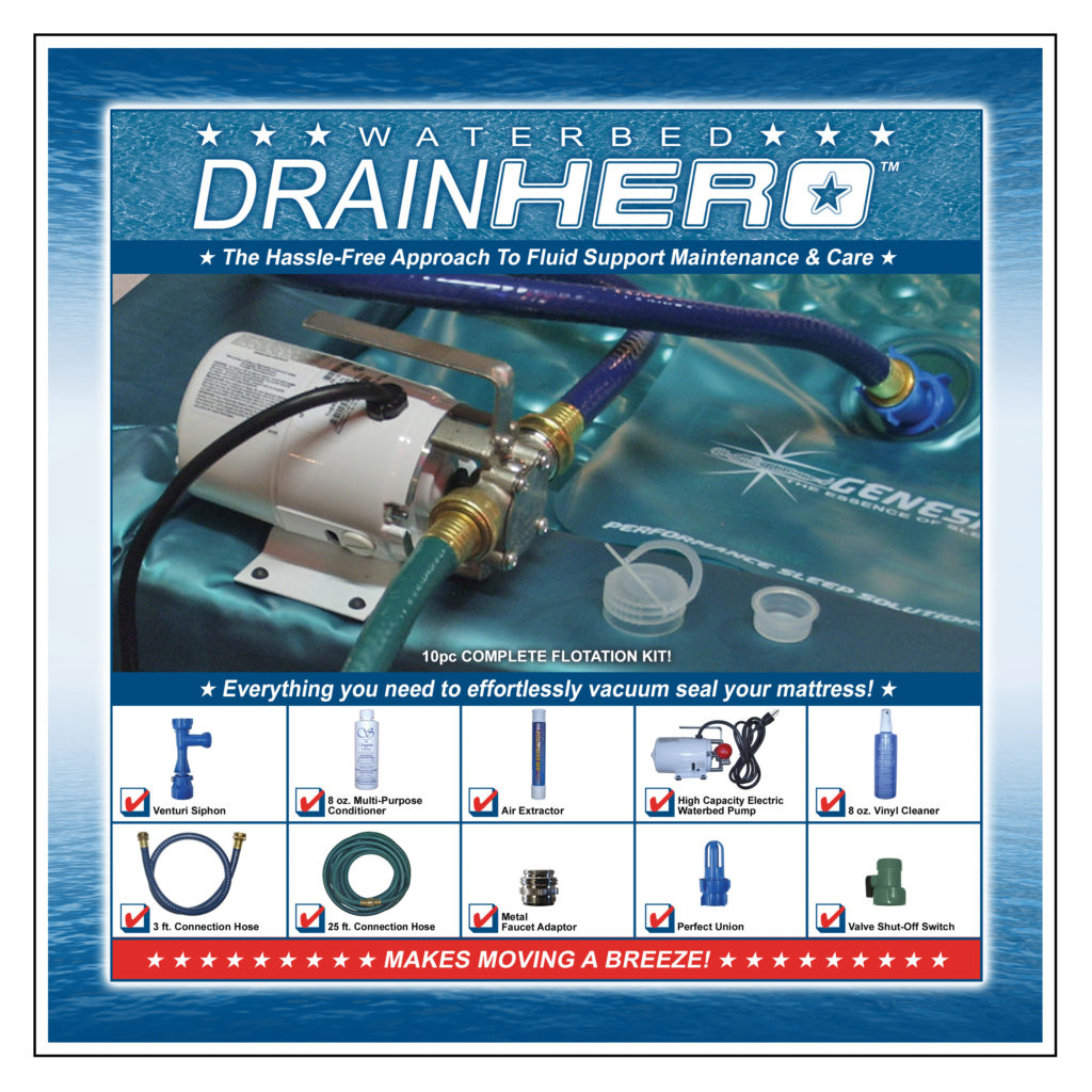 Waterbed Drain Hero 10pc. Complete Flotation Kit InnoMax