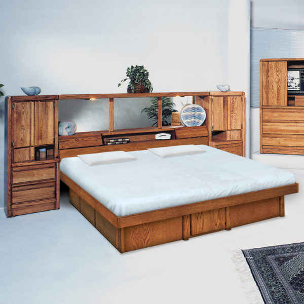 InnoMax Oak Land La Jolla Pier Wall Unit In Bedroom Setting