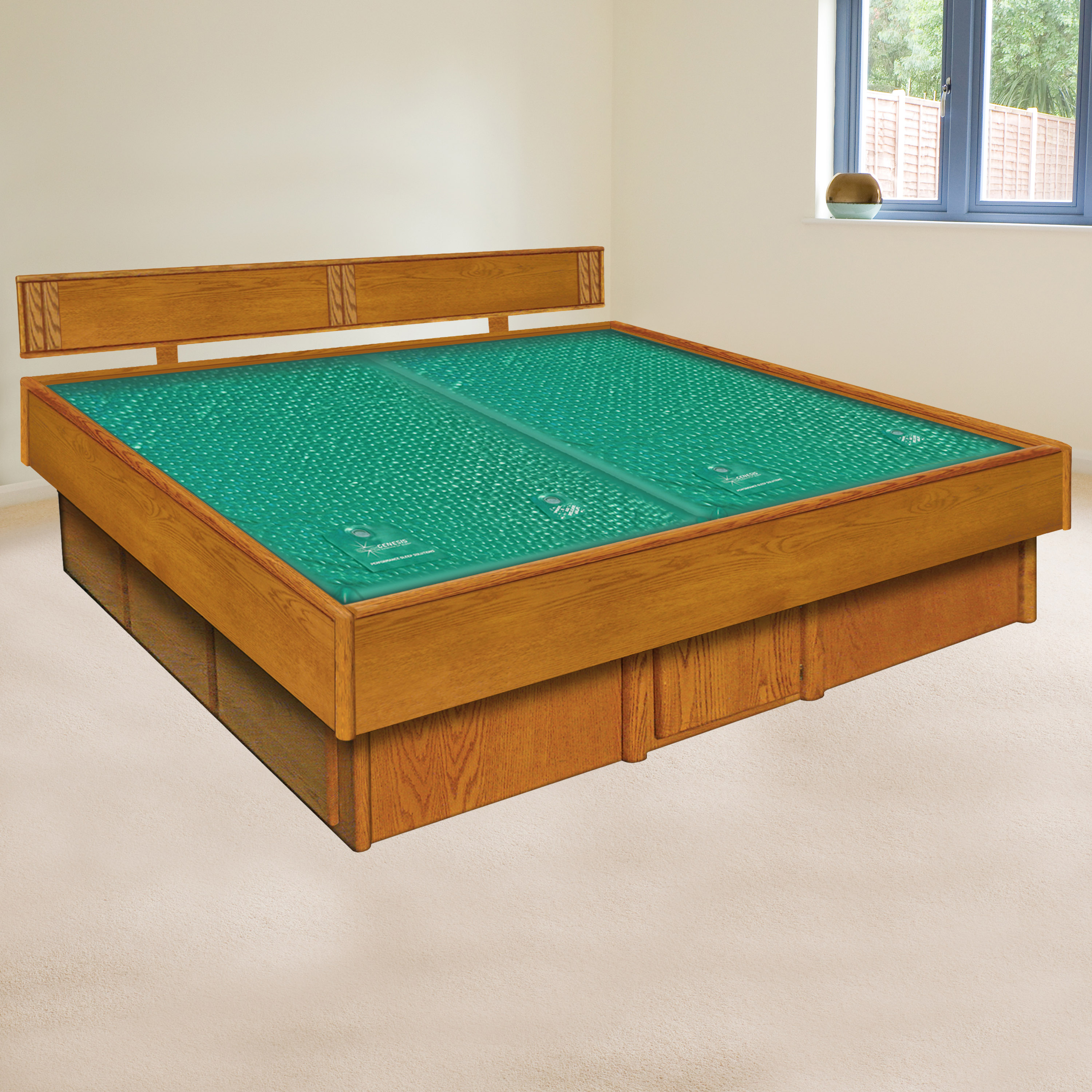 Oak 5Board Waterbed Frame with La Jolla Casepieces InnoMax