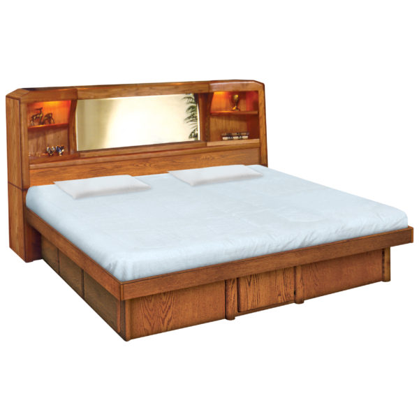 InnoMax Oak Land Marathon Headboard & Platform Bed Bedroom Furniture