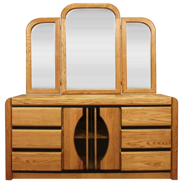 InnoMax Oak Land Matrix Master Dresser And Tri-View Mirror
