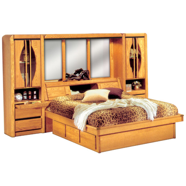 InnoMax Oak Land Matrix Wall Unit & Platform Bed Bedroom Furniture