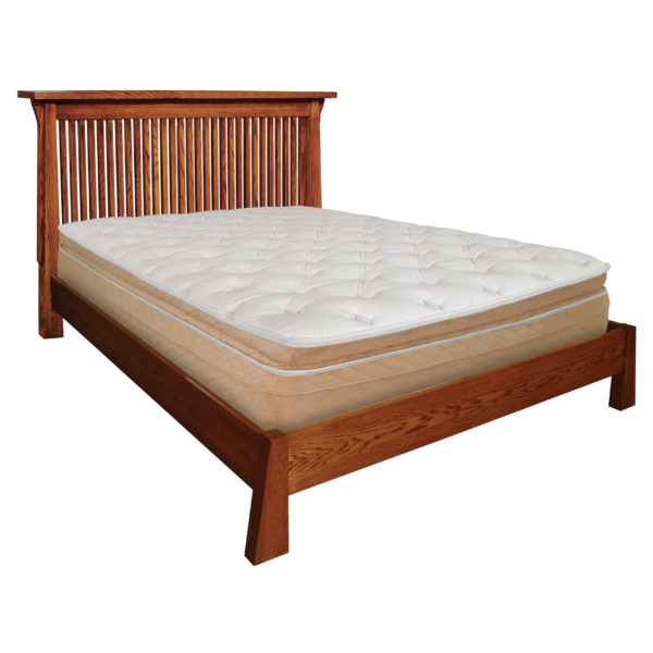 InnoMax Oak Land Mission Creek Slat Panel Headboard & Platform Bed Bedroom Furniture
