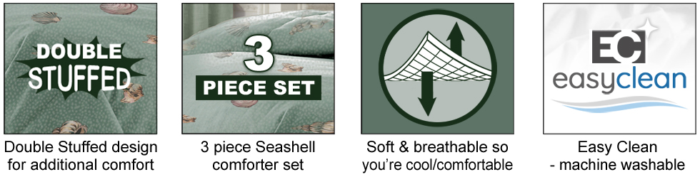 Seashell Comforter Features