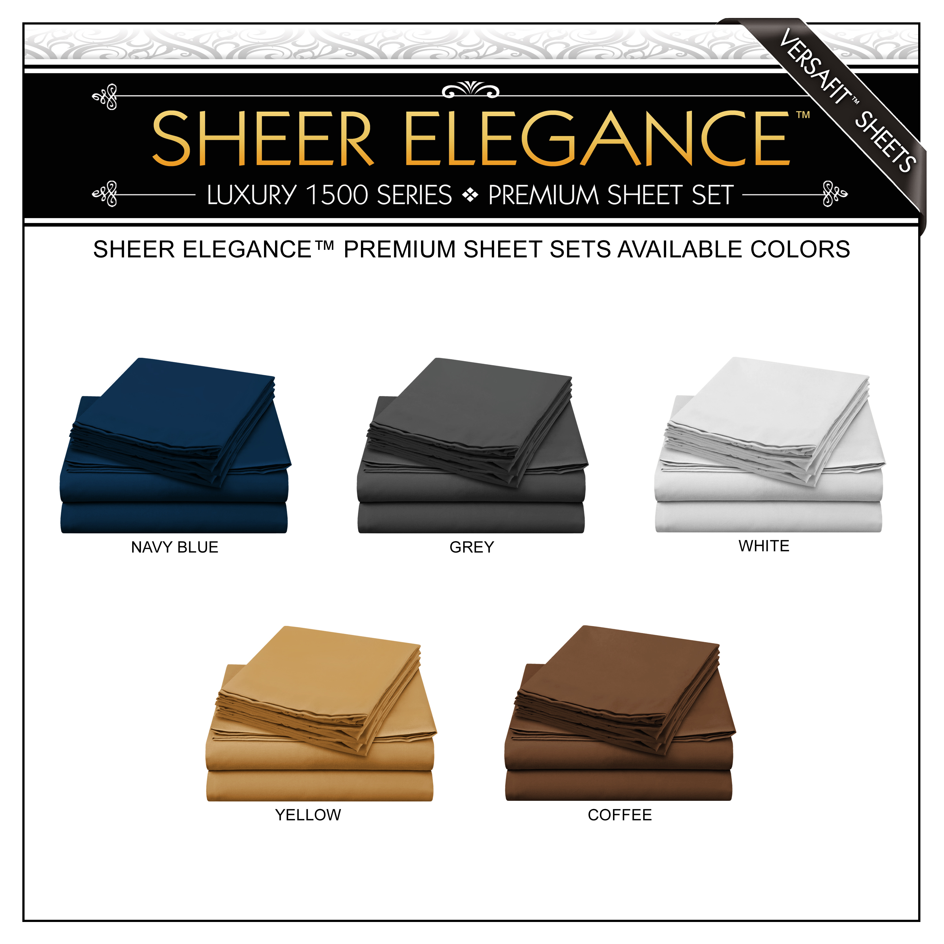 Sheer Elegance™ Luxury 1500 Series Premium Sheet Sets InnoMax