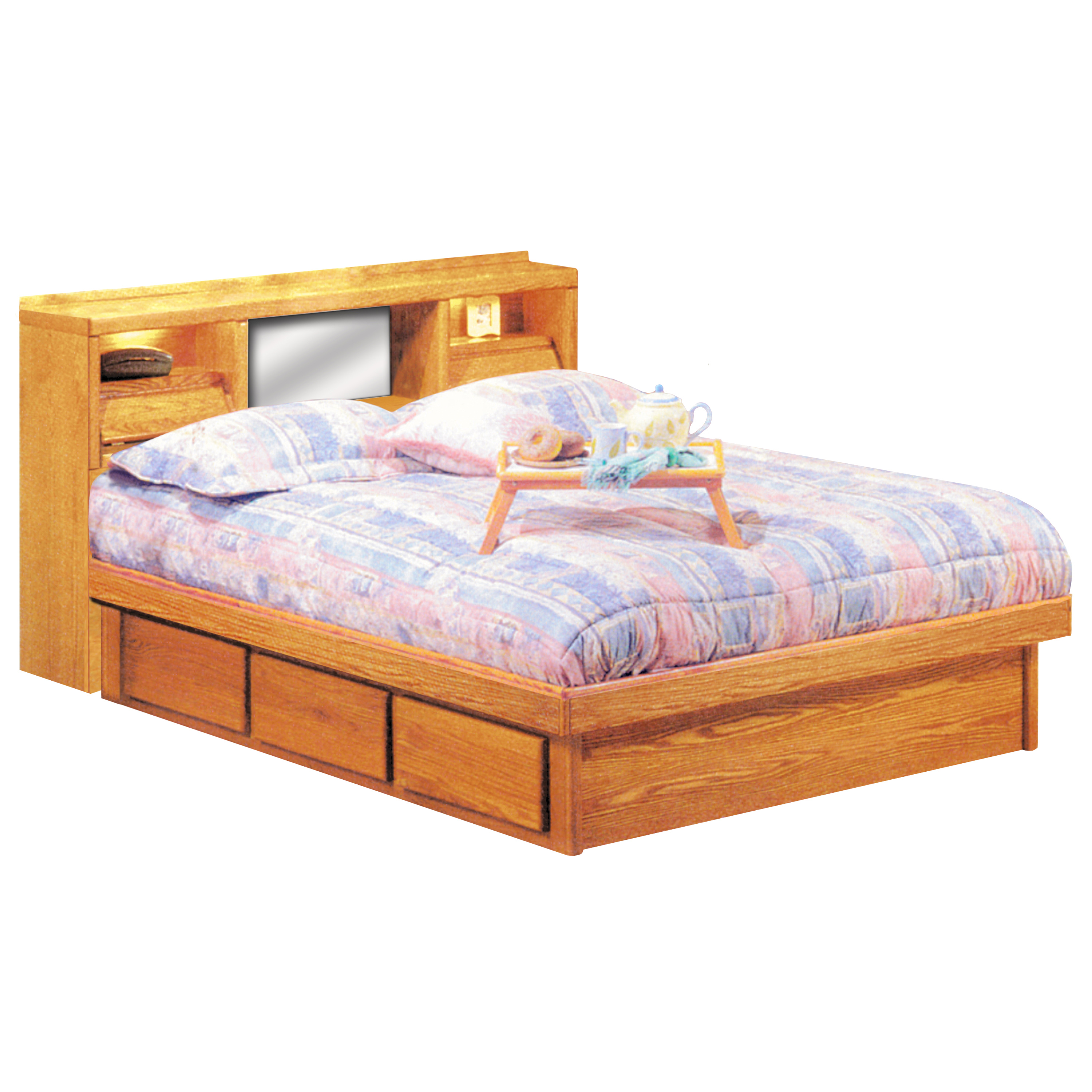 Coronado Bookcase Headboard Platform Bed with La Jolla Casepieces InnoMax