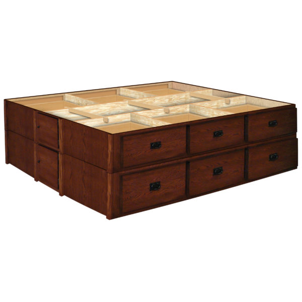 Oak Land Mission Creek 28 Inch 12 Drawer Pedestals Double Stacked