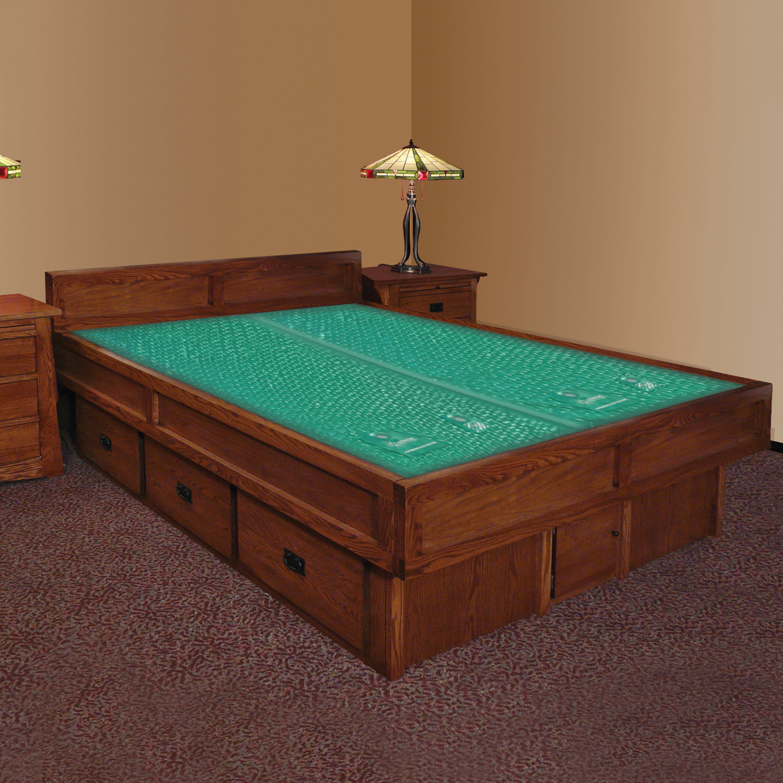 Mission Creek 5 Board Waterbed With, How To Put A Waterbed Frame Together