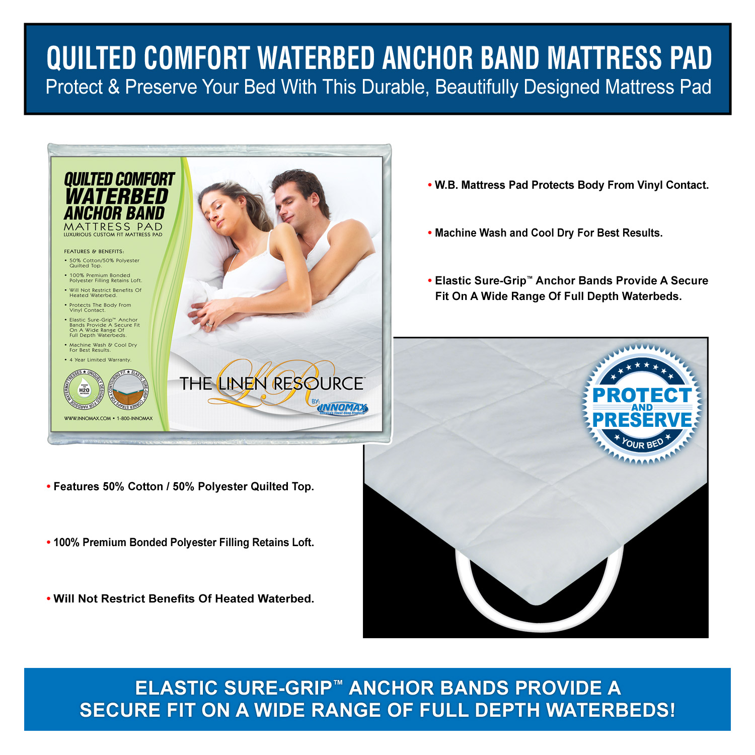 Reduced Motion Queen Size Hardside Waterbed Mattress