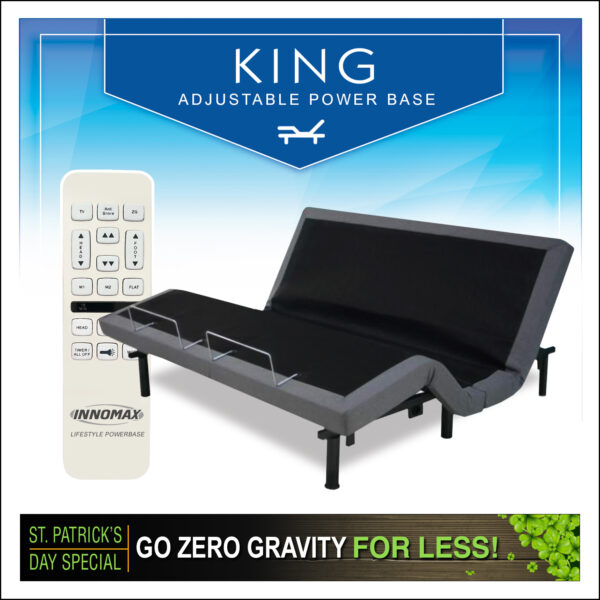 InnoMax St. Patrick's Day Adjustable Power Base Special! King Size